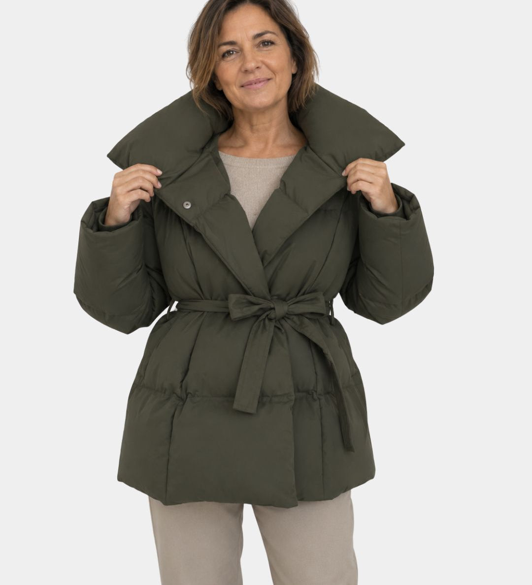 Alixène | Women's Quilted Jacket with Waist Belt