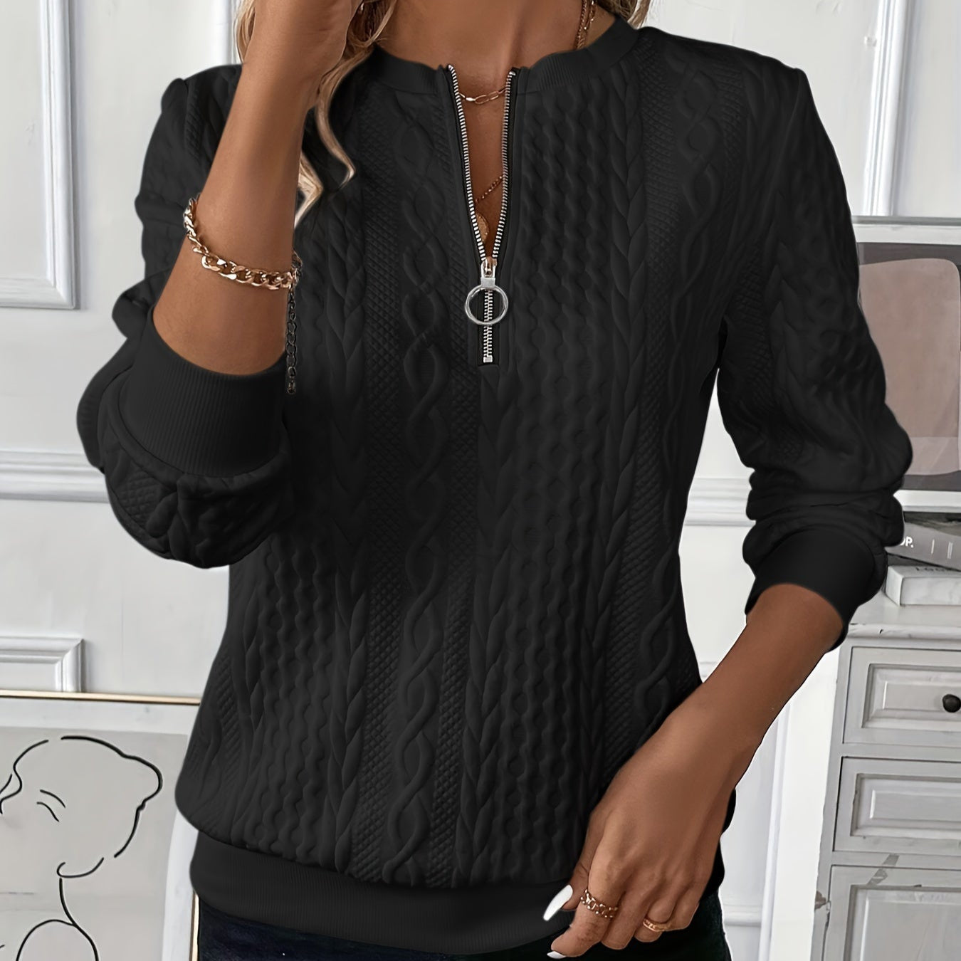LUCIA I Zip-Up Sweater