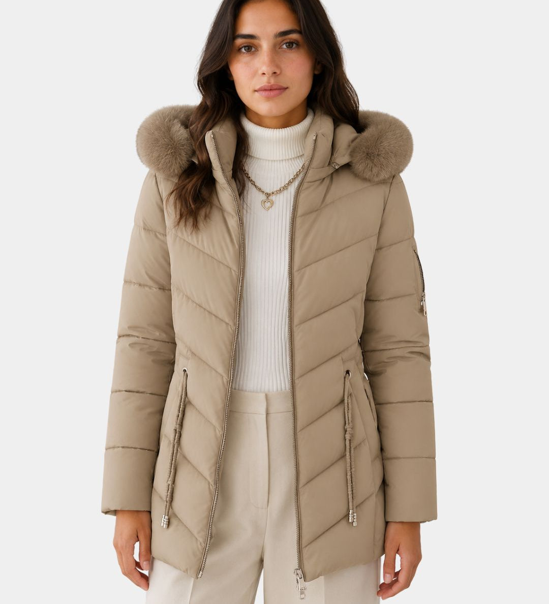 Anéline | Elegant Quilted Puffer Coat