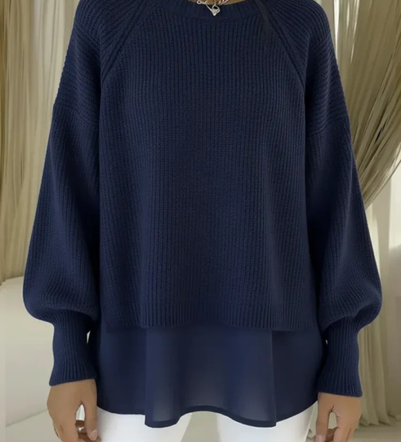 Janet | Layered-Look Knit Sweater