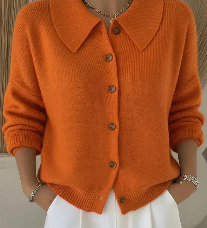 Marilyn | Collared Button-Front Cardigan