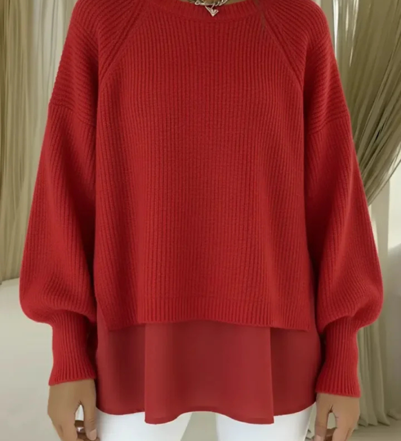 Janet | Layered-Look Knit Sweater
