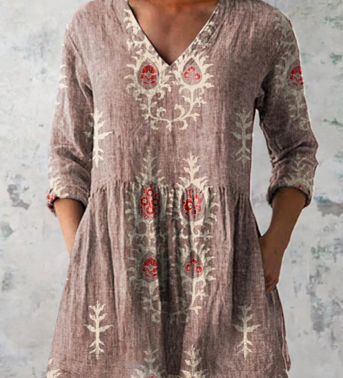 Elise | Long Blouse with V-Neck
