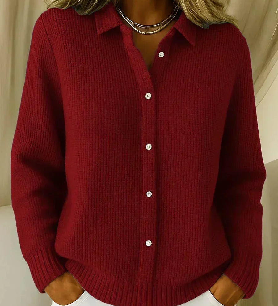 Katharina | Structured Knit Cardigan with Buttons