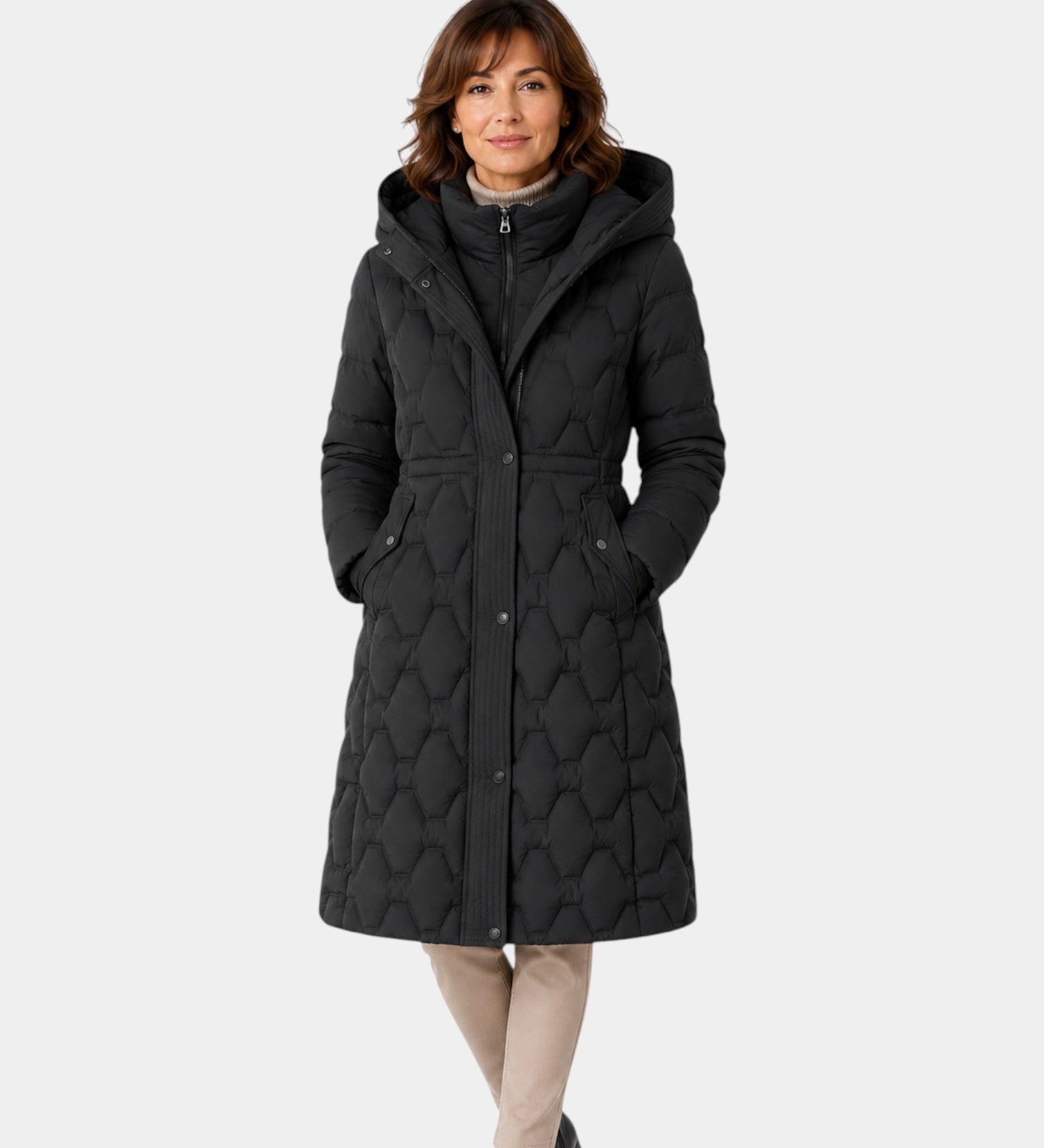 Briseida | Long down coat with hood