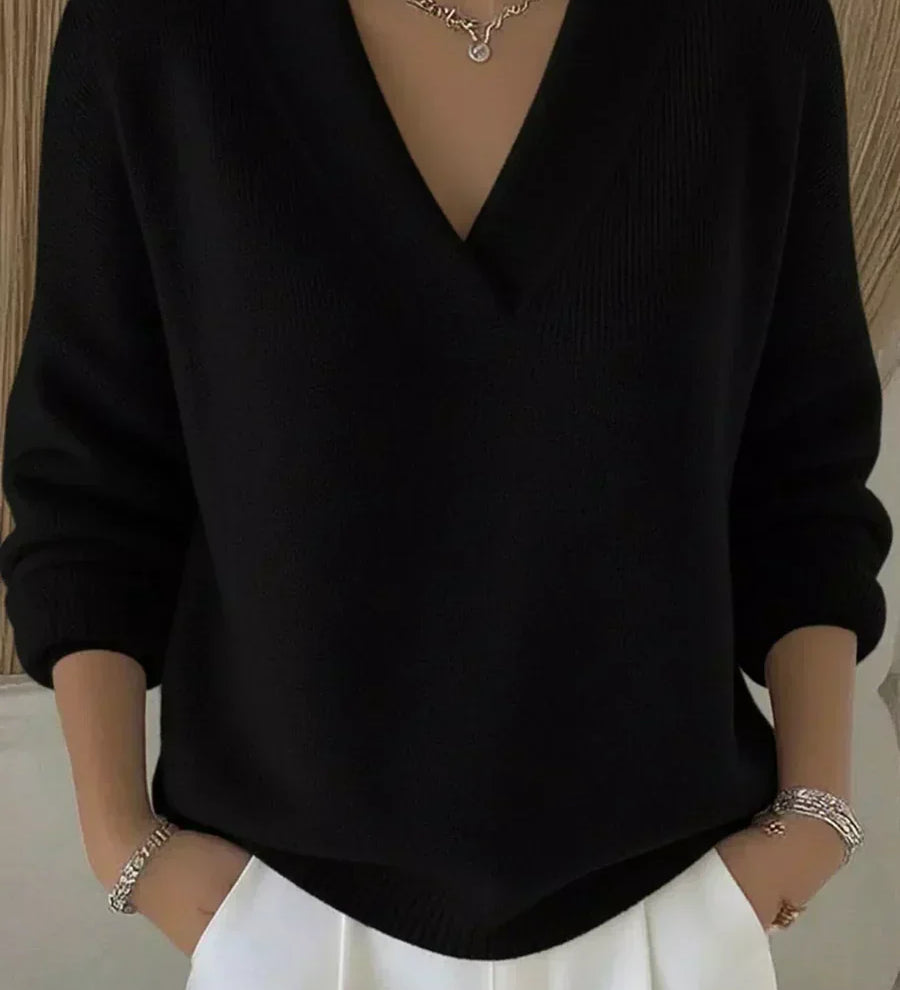 Linda | Relaxed V-Neck Sweater