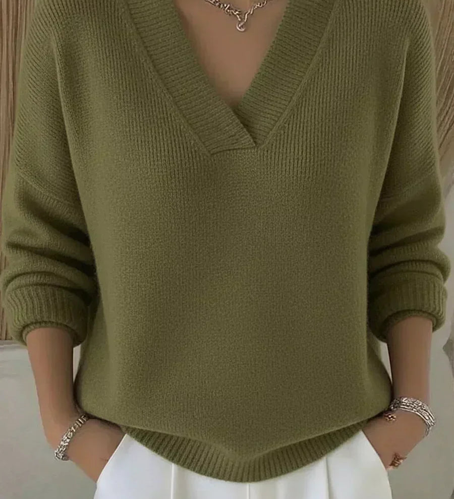 Linda | Relaxed V-Neck Sweater