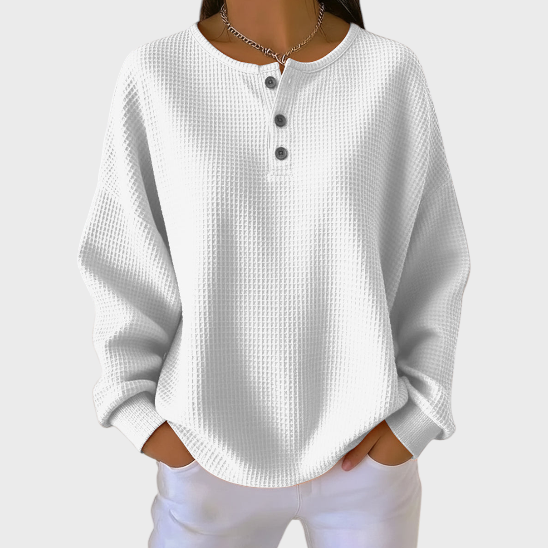 Hélène - Orange Jumper in Soft Waffle Knit