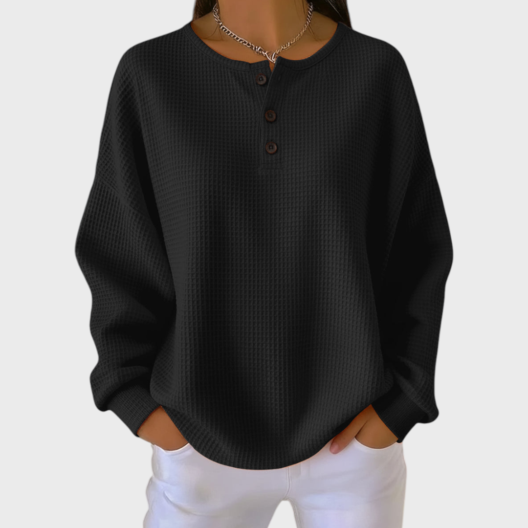 Hélène - Orange Jumper in Soft Waffle Knit