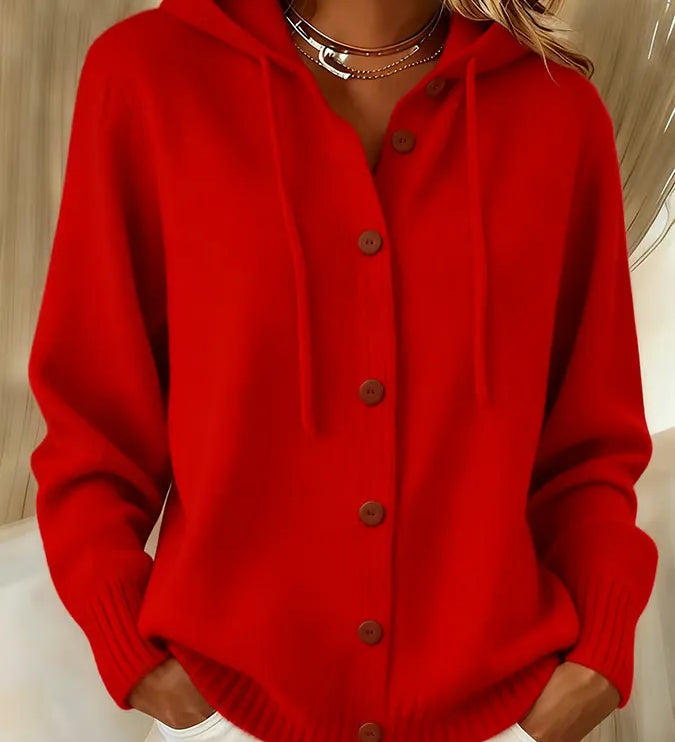 Judith | Hooded Button-Front Cardigan