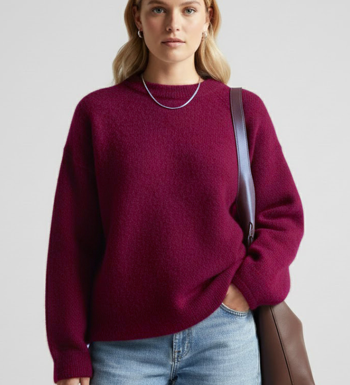 Constance | Jumper with Round Neck and Dropped Shoulders