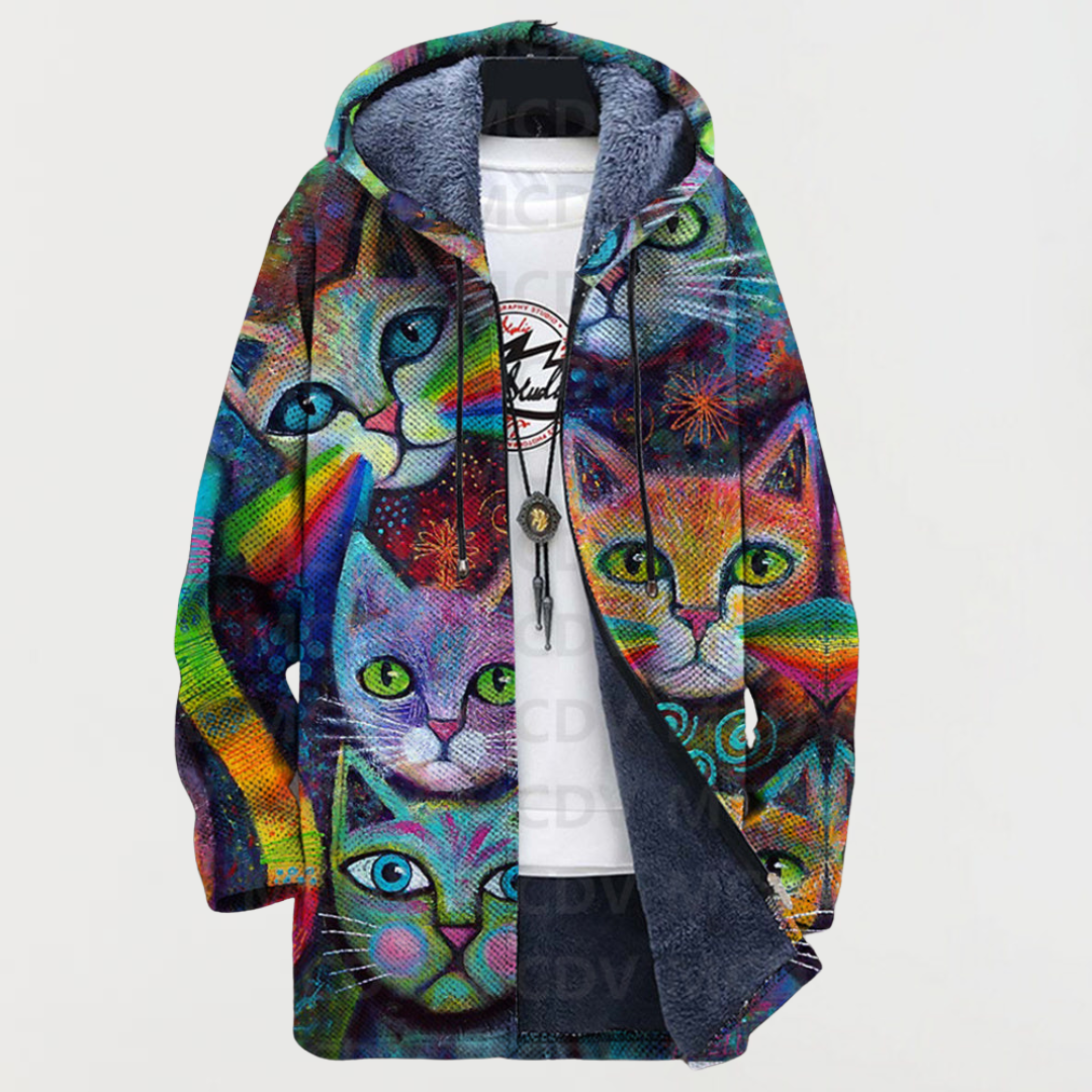 Ella – Jacket with Cat and Rainbow