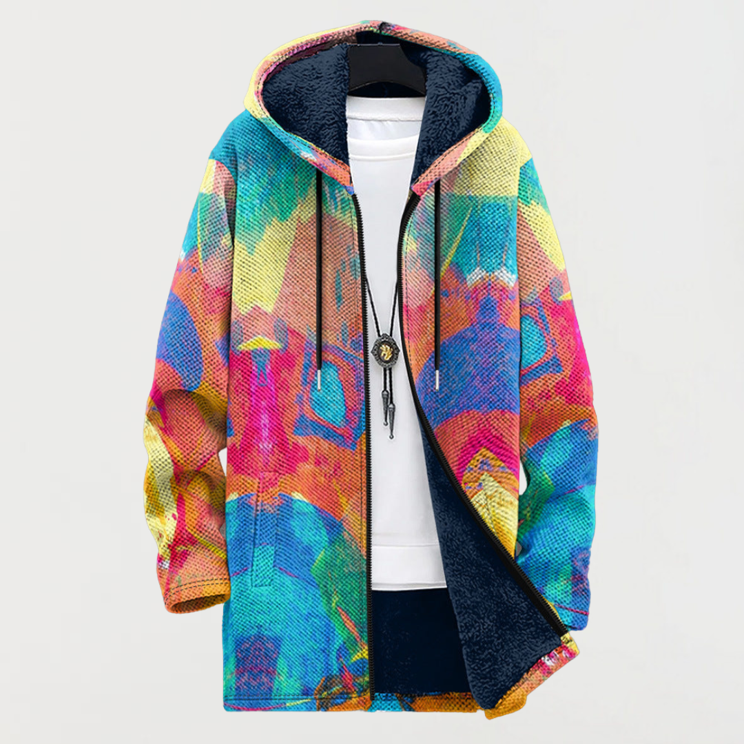 Greta – Jacket with Colourful Artistic Pattern