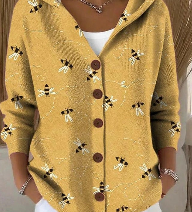 Evelyn | Printed Hooded Cardigan