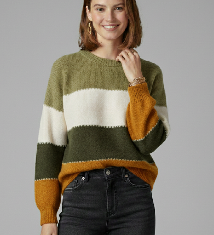 Celine | Striped Pullover with Round Neck