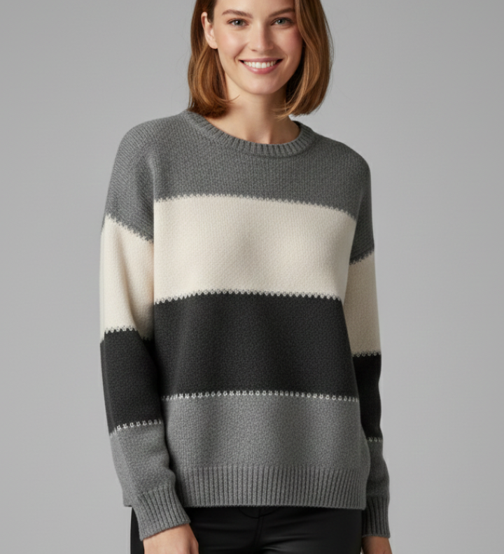 Celine | Striped Pullover with Round Neck