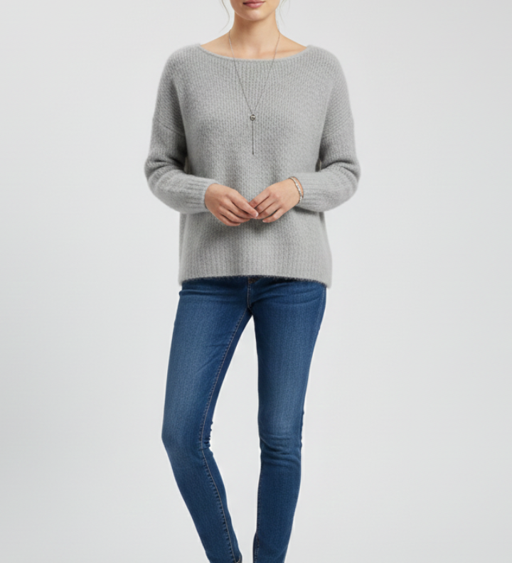Roxane | Pullover with Wide Neckline in Brushed Knit