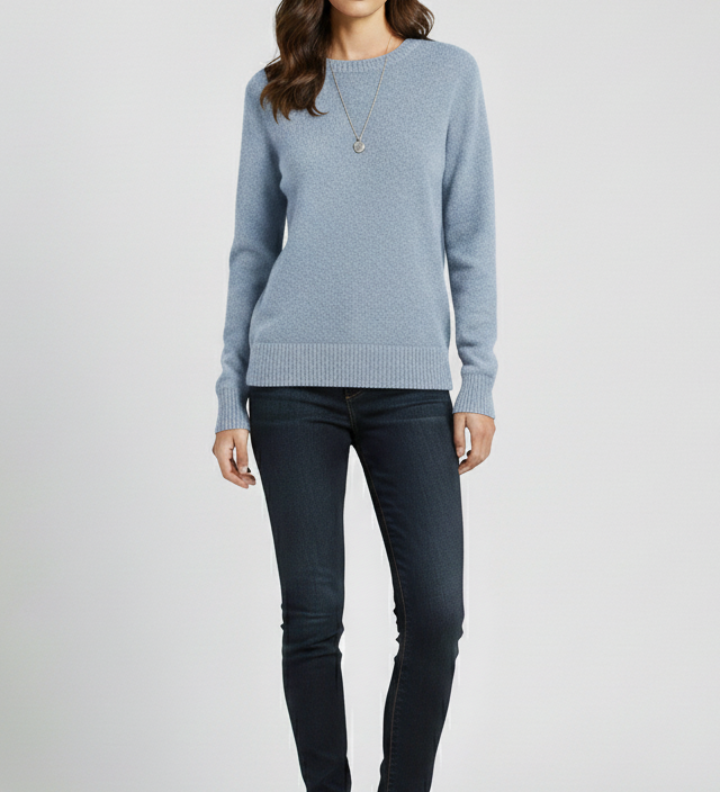 Severine | Jumper with Round Neck and Ribbed Hem
