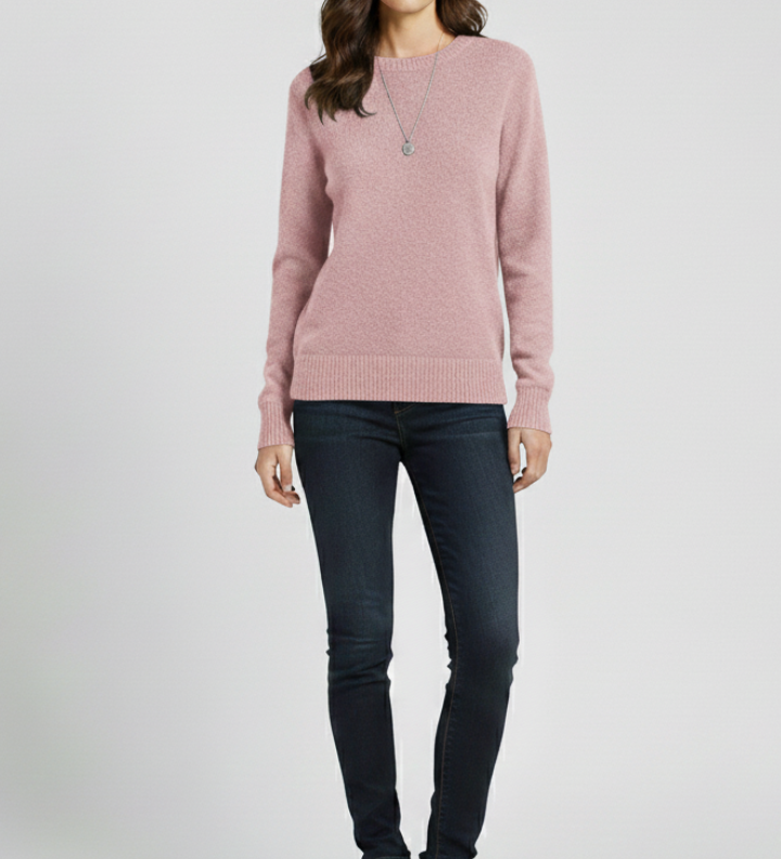 Severine | Jumper with Round Neck and Ribbed Hem