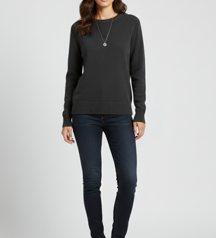 Severine | Jumper with Round Neck and Ribbed Hem