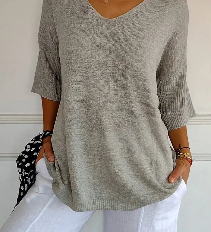 Solene | Oversized Jumper with V-Neck