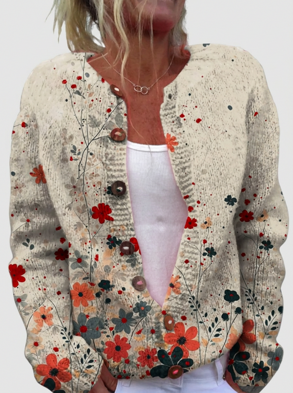 Sabrina™ | Cardigan with Floral Dots