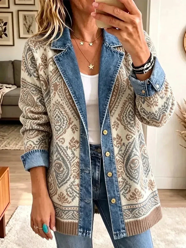 Savannah | Retro Boho Patchwork Denim Blazer