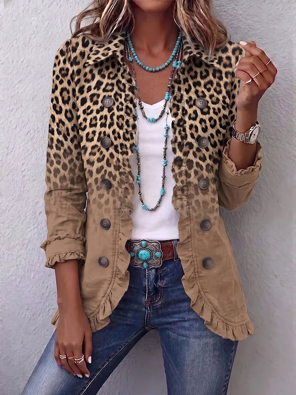 Greta | American Jacket with Leopard Gradient