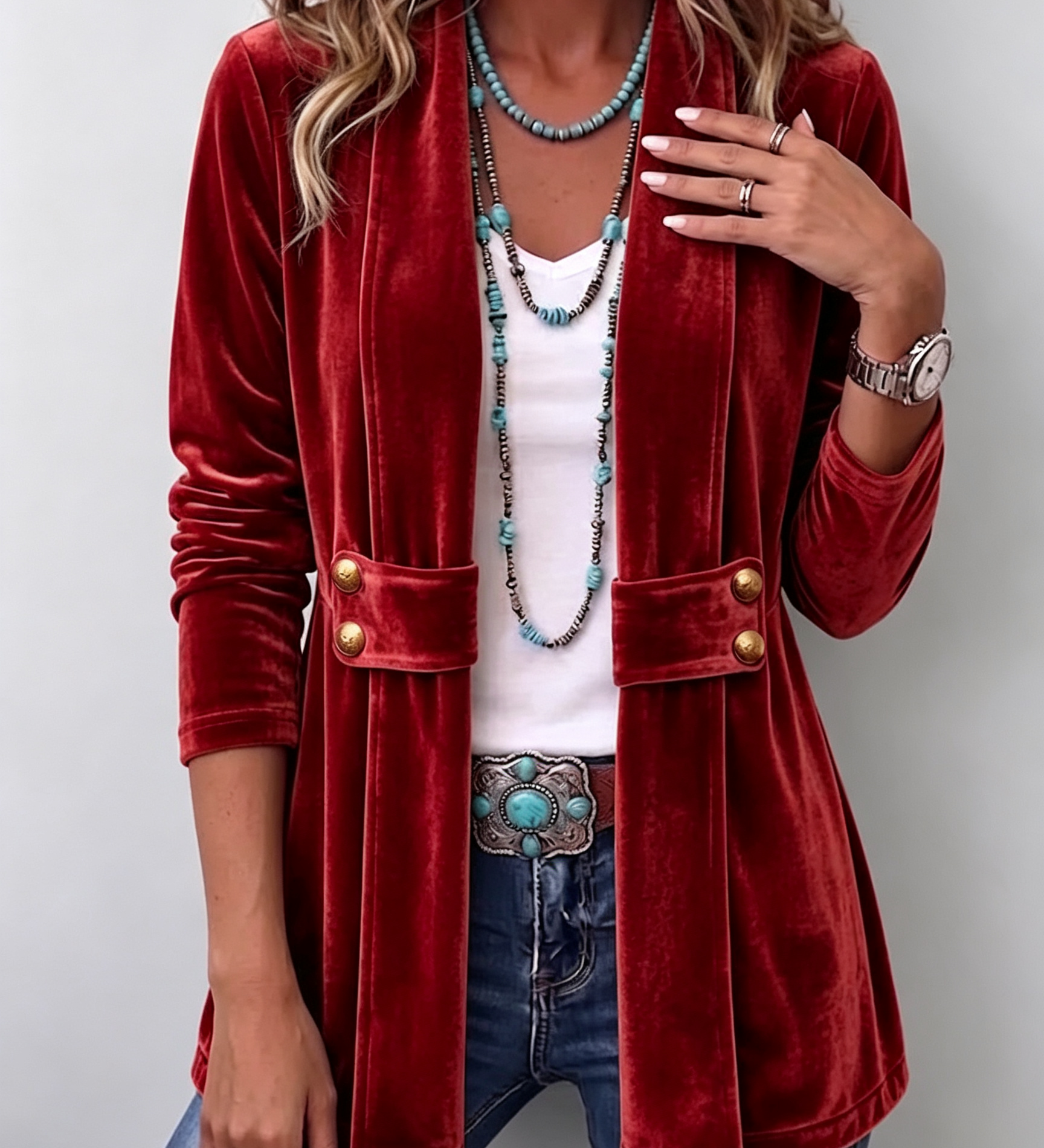 Margarete | American Jacket with Lapels and Button Details