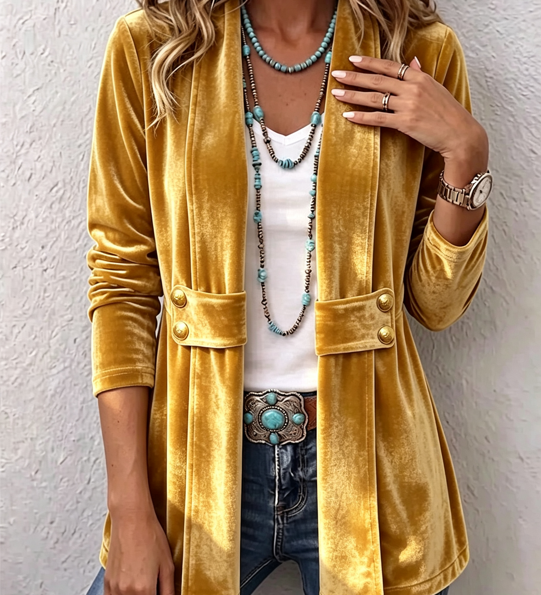 Margarete | American Jacket with Lapels and Button Details